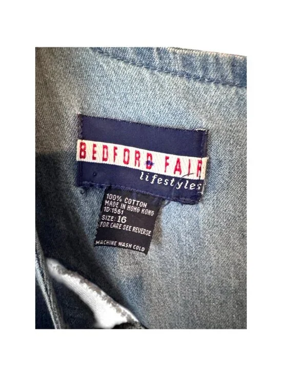 Vintage Bedford Fair Lifestyles Denim Jumpsuit - 16 - Picture 9 of 12